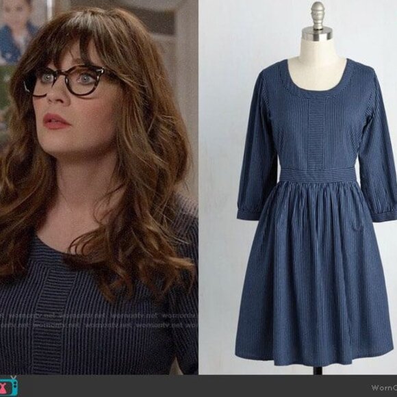 Mata Traders Dresses & Skirts - BNWT MATA TRADERS Runs in Rows Blue A-Line Dress Women L As Seen On TV New Girl